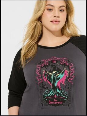 Torrid Disney Maleficent Classic Fit Cotton Raglan Top